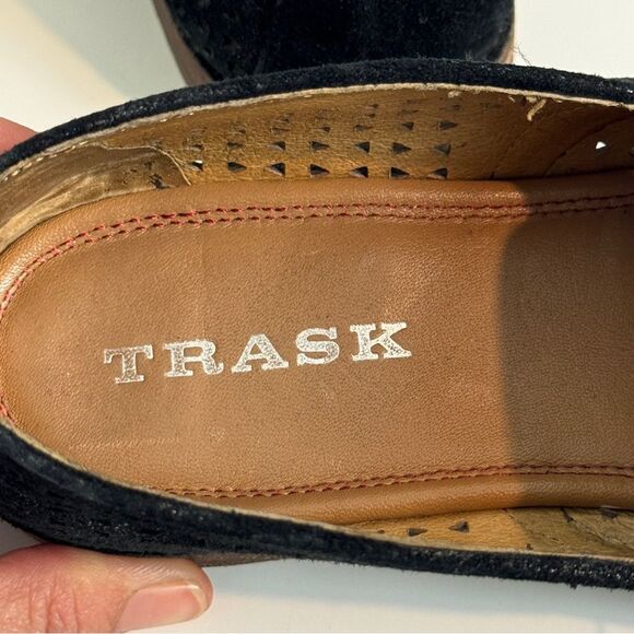 Trask Ali Black Metallic Perforated Suede Loafer 9.5 - Picture 8 of 10